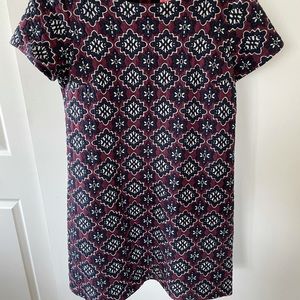 Maroon and Navy LOFT Work Dress